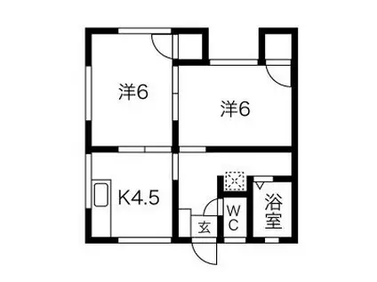ハイツ山本(2DK/2階)の間取り写真