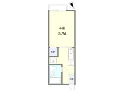 シティハイムメヌエット(1K/2階)の間取り写真