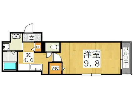 アンエリア(1K/1階)の間取り写真