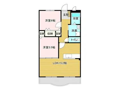 GRANDE 美坂(2LDK/1階)の間取り写真