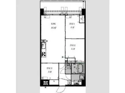 ALIVIS野田阪神(3LDK/2階)の間取り写真