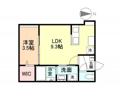 INTEGRAL MELLOW(1LDK/1階)の間取り写真