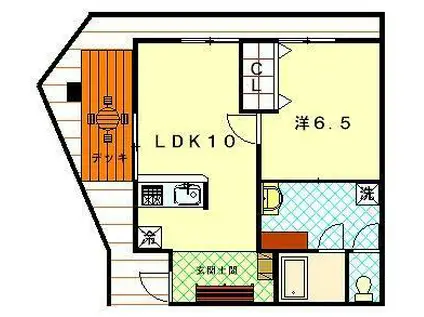 ハイツシャトレ(1LDK/1階)の間取り写真