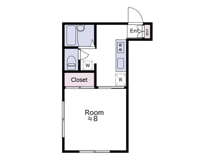 カーサフェリオ(1K/1階)の間取り写真
