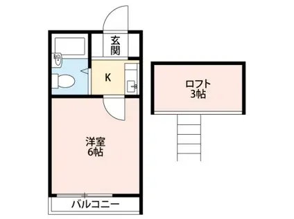 ボヌール 絆 II(1K/1階)の間取り写真