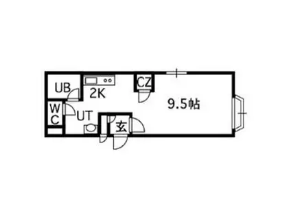FOREVER6・7(1K/1階)の間取り写真
