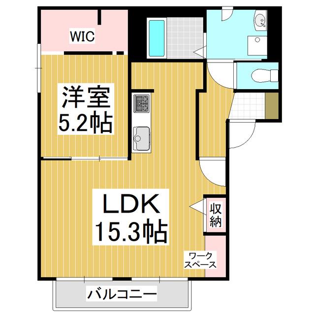 サニーコート花水木B(1LDK/1階)の間取り写真