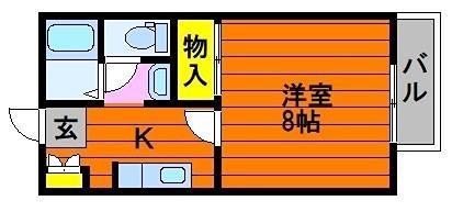SANWA(1K/2階)の間取り写真