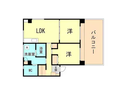 南マンション(2LDK/1階)の間取り写真