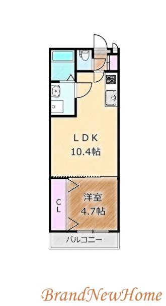 TKアンバーコート浜寺III(1LDK/3階)の間取り写真