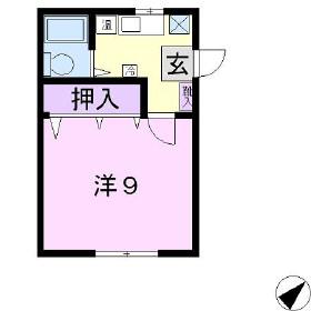ハイツアシスト古安曽(1K/2階)の間取り写真
