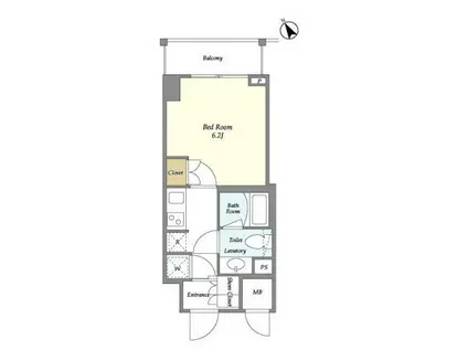 カーサスプレンディッド三田慶大前(1K/2階)の間取り写真