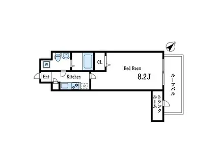 BELL WOOD瑞江(1K/5階)の間取り写真