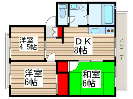 アーバンタカハシ 3(3DK/1階)の間取り写真
