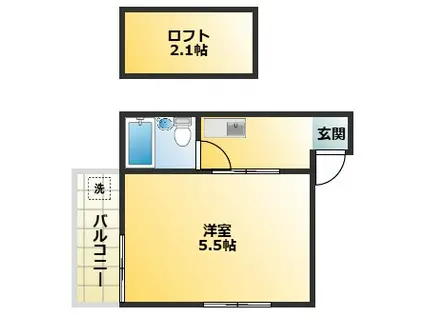 松林堂SK第6マンション(1K/2階)の間取り写真