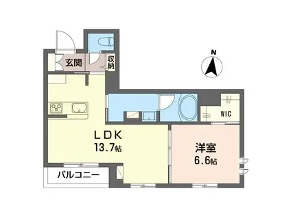 サンフェルト(1LDK/1階)の間取り写真