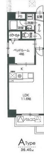 ウイング21中山下(1LDK/8階)の間取り写真