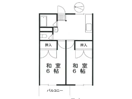 新富ハイム(2DK/2階)の間取り写真