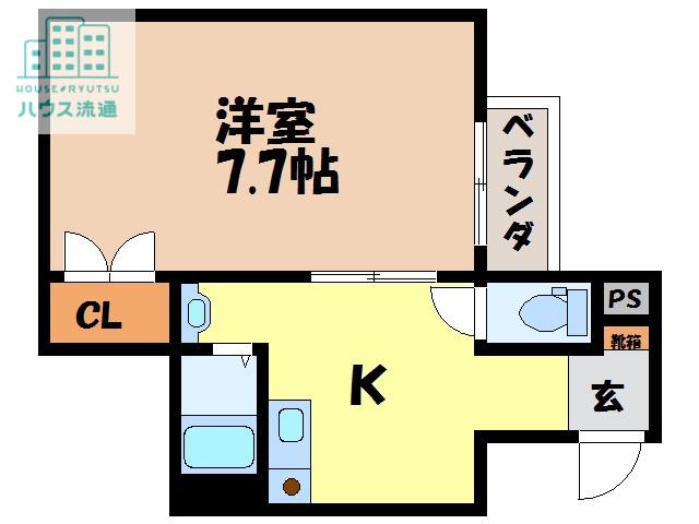 BRAVASーI(1K/3階)の間取り写真