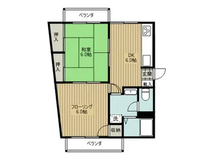 ハイツアゼリア(2DK/1階)の間取り写真