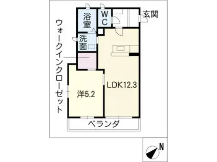 フローラ(1LDK/2階)の間取り写真