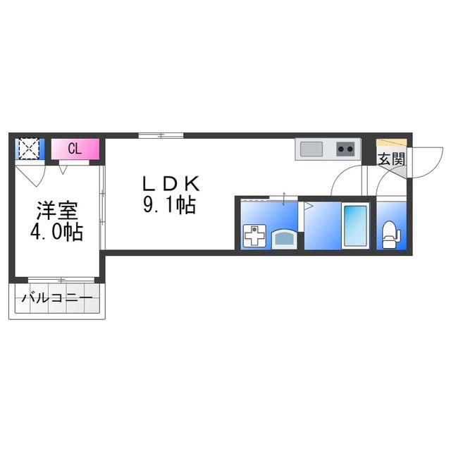 F ASECIA THEMIS(1LDK/2階)の間取り写真
