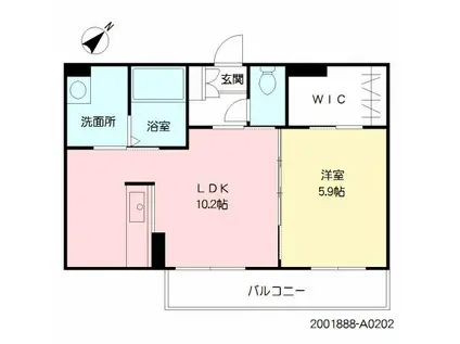 アミコート(1LDK/2階)の間取り写真