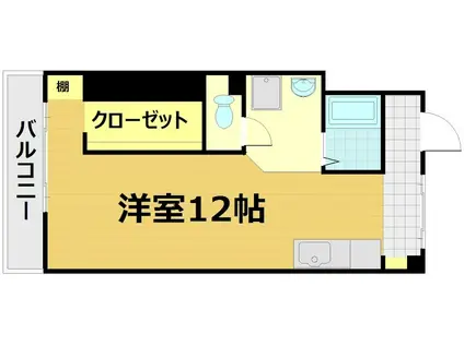 地下鉄東西線 二条城前駅 徒歩13分 6階建 築56年(ワンルーム/5階)の間取り写真