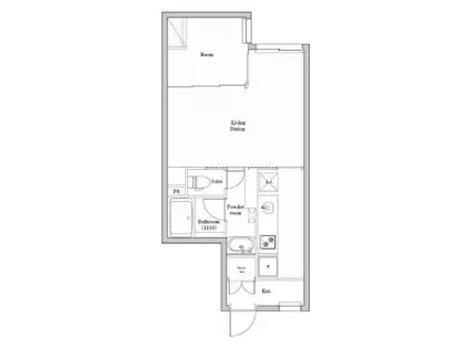 ハーモニーグラシア不動前(1LDK/3階)の間取り写真