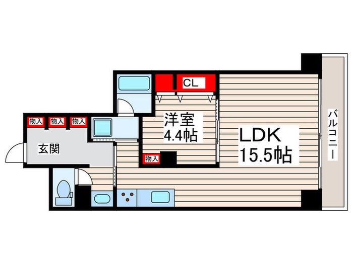 CO.CREA(1LDK/1階)の間取り写真