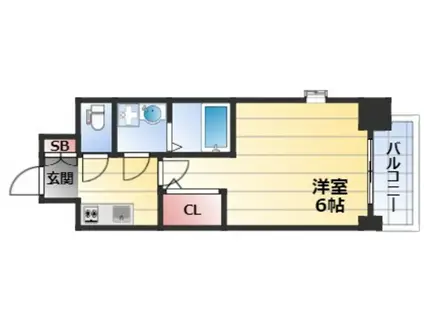 エスリードレジデンス新大阪プライム(1K/6階)の間取り写真