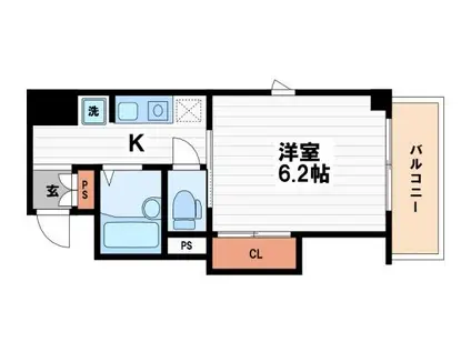 アーバンコート本町(1K/2階)の間取り写真