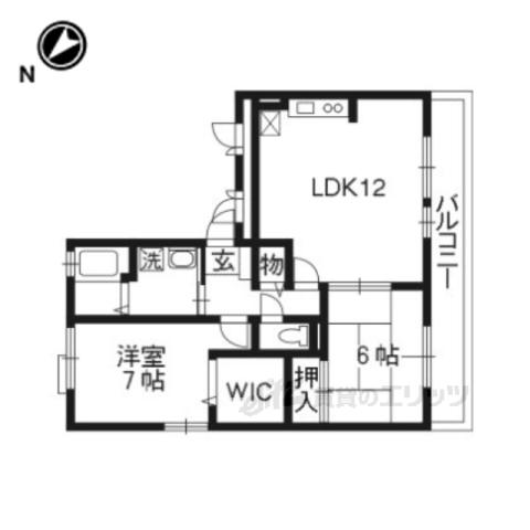 ドミール岡山手(2LDK/2階)の間取り写真