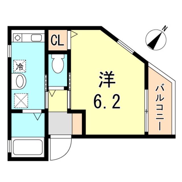 グランメール梅ヶ香町ANNEX(1K/2階)の間取り写真