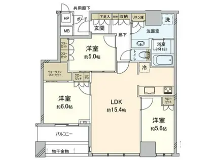 シティタワー大阪天満(3LDK/18階)の間取り写真