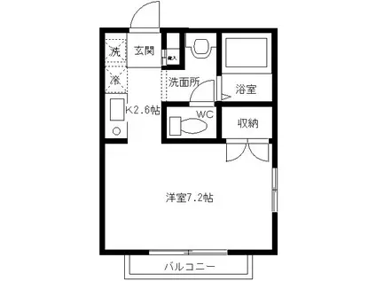 メゾンリヴァージュ(1K/1階)の間取り写真