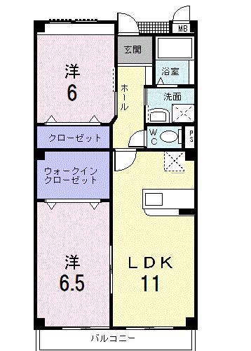 グランコート(2LDK/3階)の間取り写真