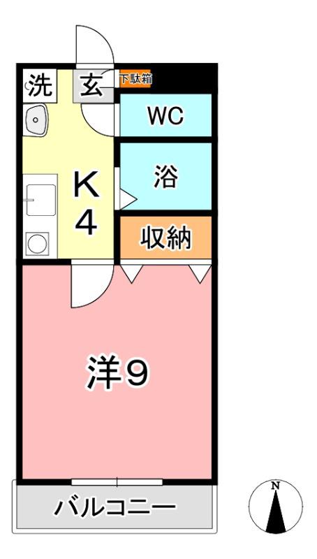 サンライズマンション(1K/3階)の間取り写真