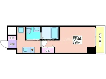 グランパシフィック花園北(1K/6階)の間取り写真