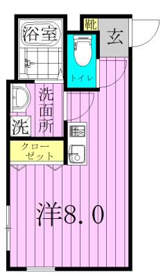 ネモフィラ青井(ワンルーム/3階)の間取り写真