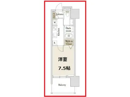 ブレス亀戸(1K/18階)の間取り写真