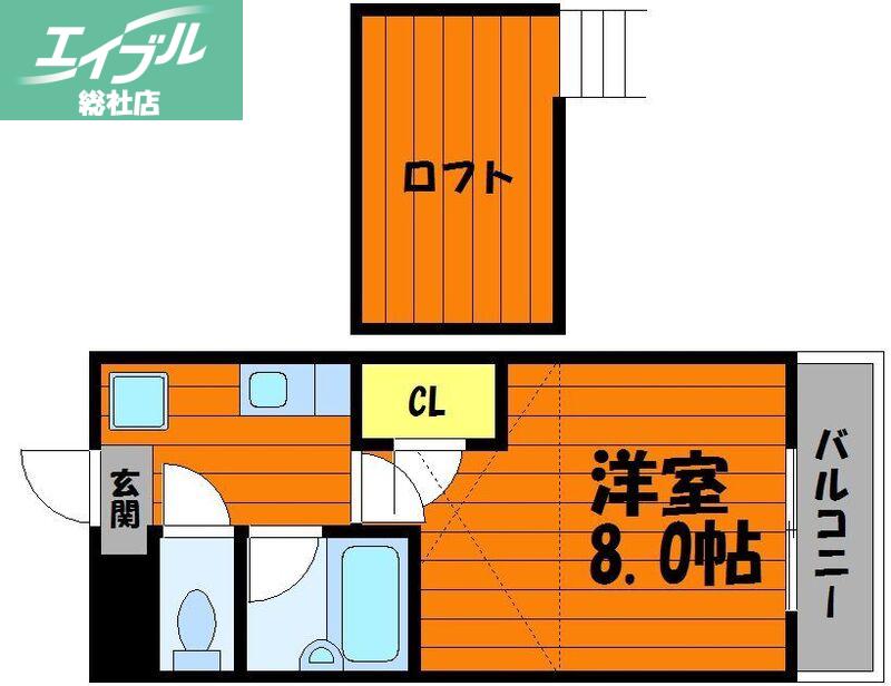ミガール(1K/3階)の間取り写真