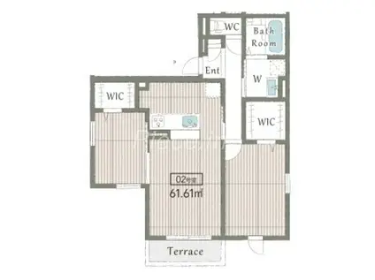 MANA HOU(2LDK/3階)の間取り写真