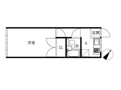 ハイツ友(1K/2階)の間取り写真