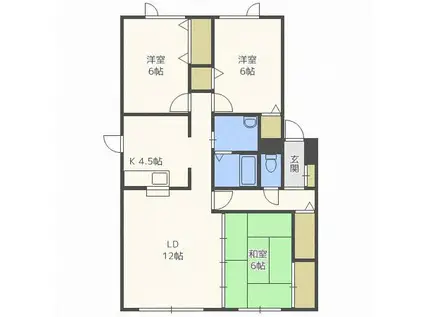 和光ハイツ5号棟(3LDK/2階)の間取り写真