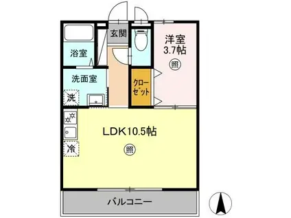 セントレア兵庫(1LDK/1階)の間取り写真