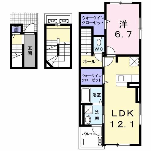レジデンス プリュII(1LDK/3階)の間取り写真