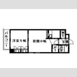 アルカディア33(1DK/4階)の間取り写真