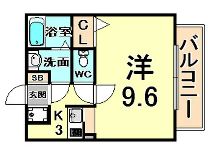 メゾン南塚口(1K/1階)の間取り写真