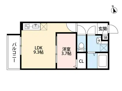 プランタン尼崎(1LDK/2階)の間取り写真